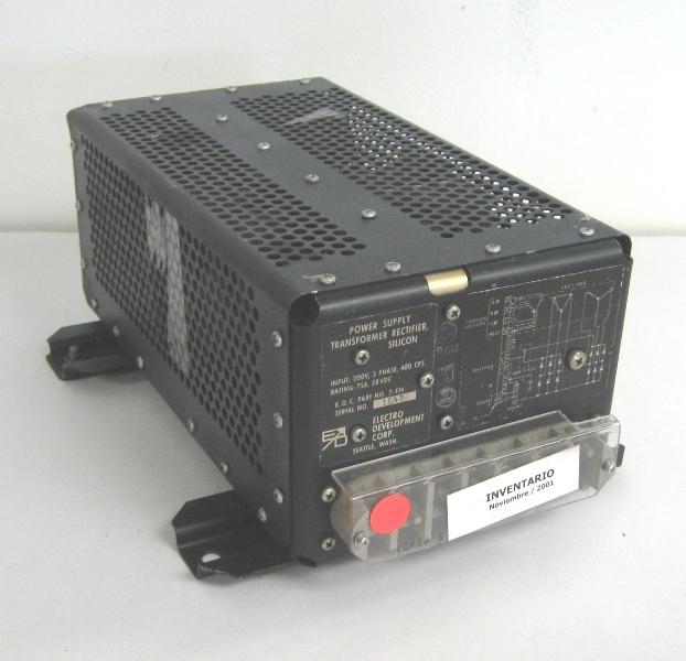 Edc aircraft power supply transformer rectifier p/n 2-414
