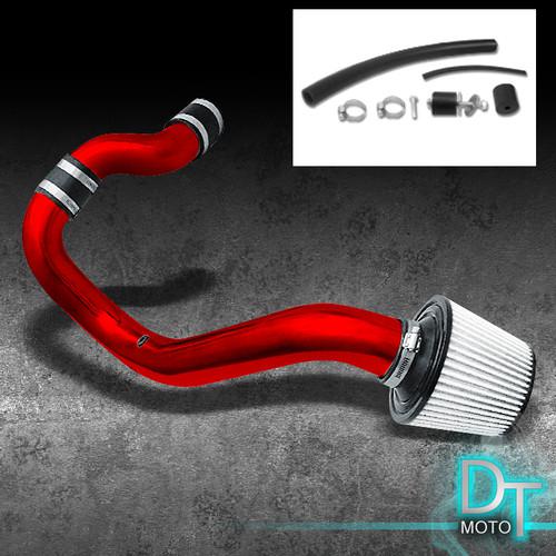 Stainless washable cone filter+cold air intake 98-02 cavalier 2.2l red aluminum