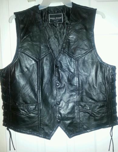 Rebel ryder the collection women's leather vest size large