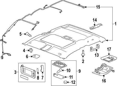 Gmc 25850225 genuine oem factory original dome lamp assy