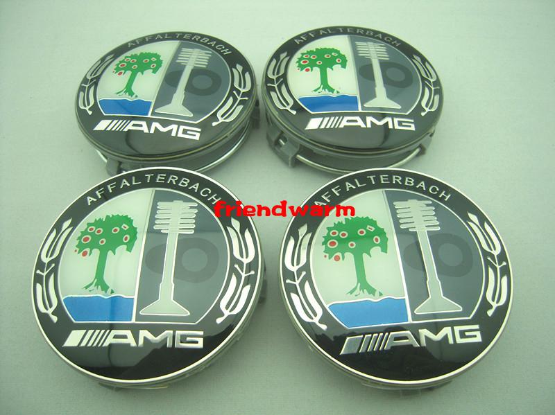 4x mercedes benz amg affalterbach emblem wheel center caps covers 75mm c e s cl 