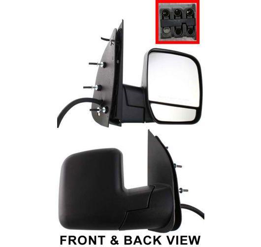 New passengers power side view mirror glass housing 02-07 ford e-series van