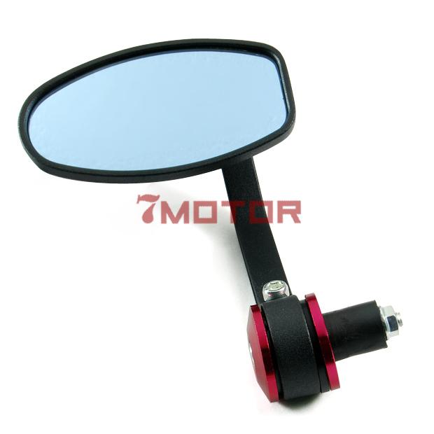 Fit 7/8'' motorcycle bar end rear side mirror red for honda suzuki yamaha hot