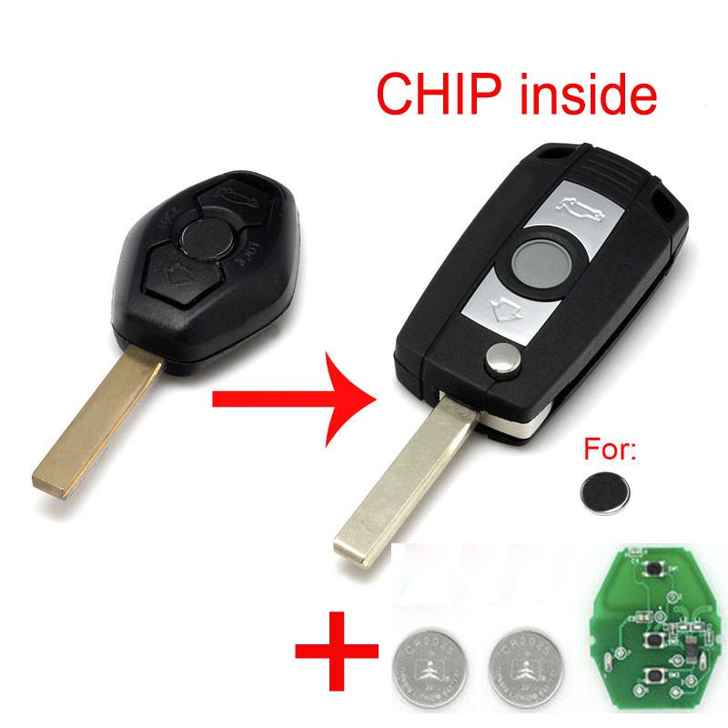 Folding flip remote key fob for refit bmw z3 z4 x3 x5 e36 3 5 7 525i 330i 