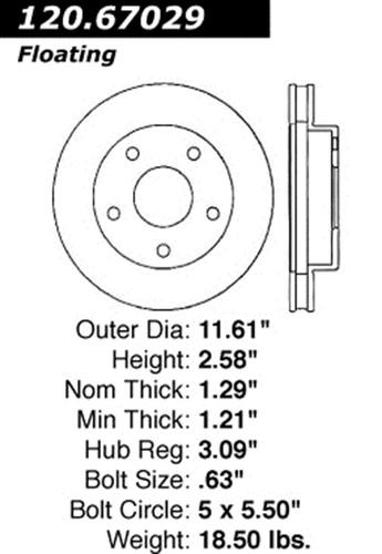 Centric-power slot 126.67029sr stoptech sport rotors 94-99 ram 1500 pickup