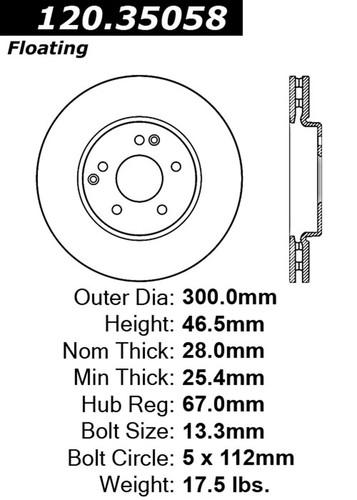 Centric-power slot 126.35058sr stoptech sport rotors