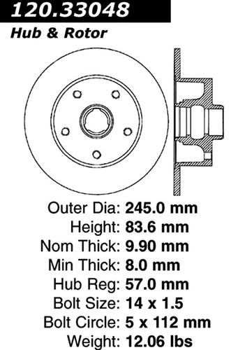 Centric-power slot 126.33048sl stoptech sport rotors 96-01 a4