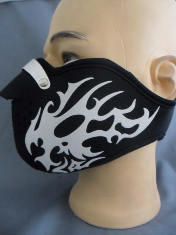 Neoprene face mask work scooter dust protection black tattoo style demon new