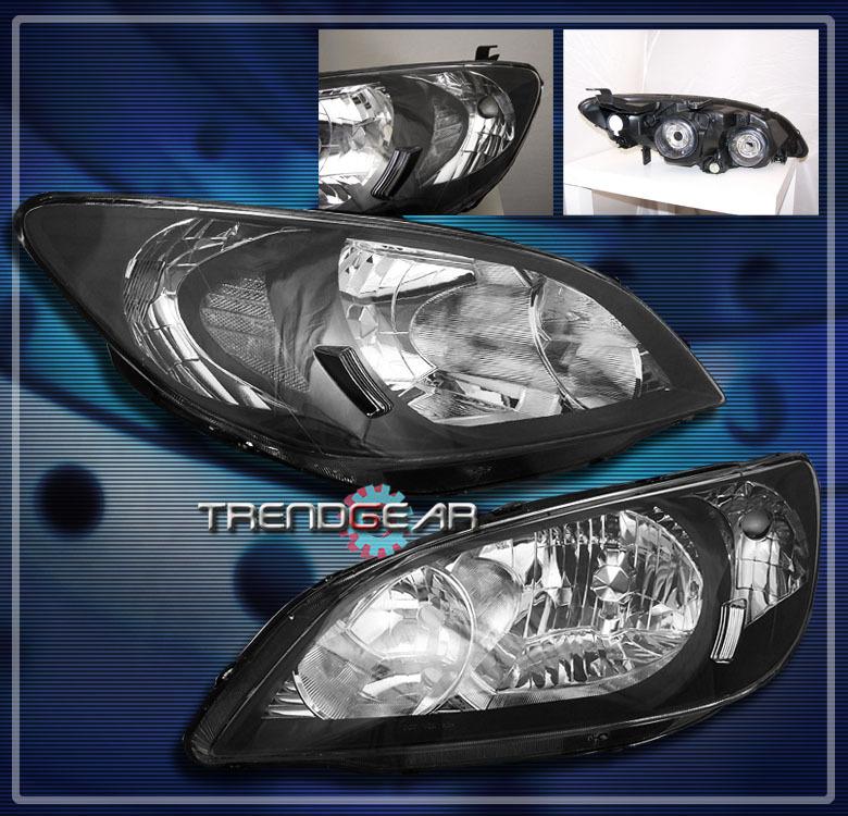 04 05 honda civic 2/4dr crystal headlights lamp black dx ex gx hx lx coupe sedan