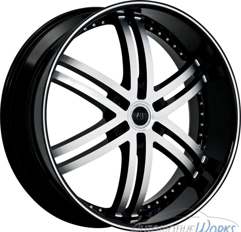 1 - 24x10 status knight 6 6x135 +15mm machined black rim wheel inch 24"