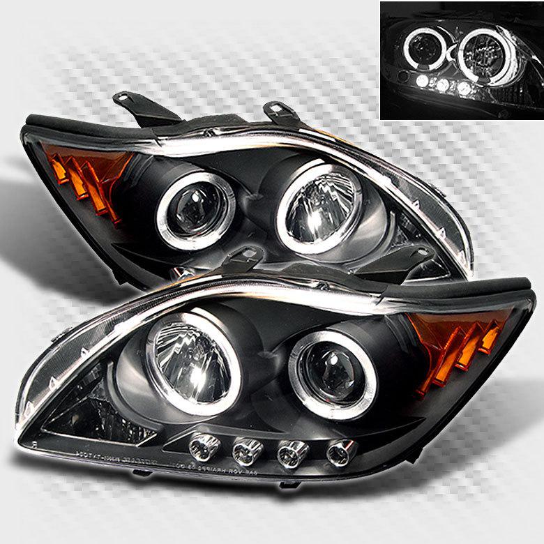 2005-2007 scion tc twin halo led projector headlights black head lights set lamp