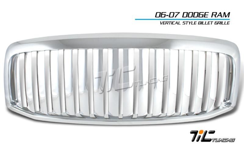 Euro dodge ram 1500 2500 3500 chrome vertical style front upper grille body kit 