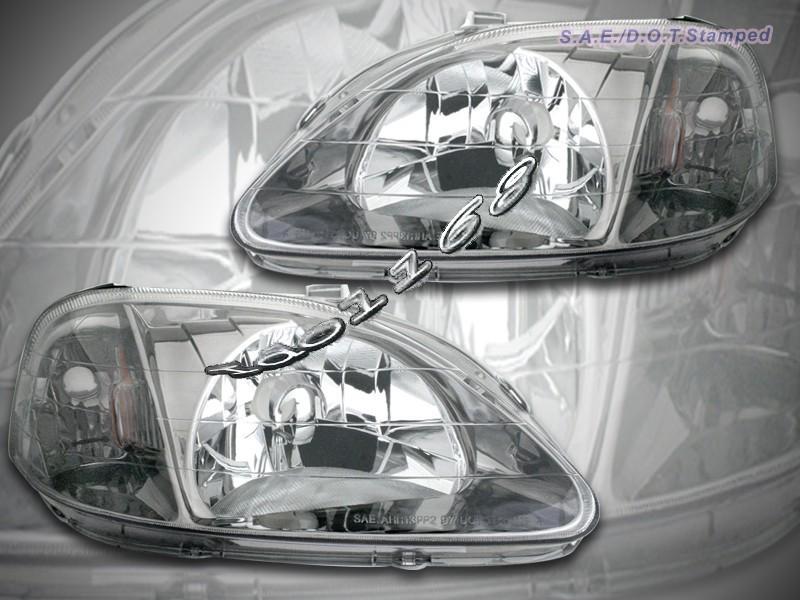 1999-2000 honda civic ek4 gun metal headlights 2/3/4 doors