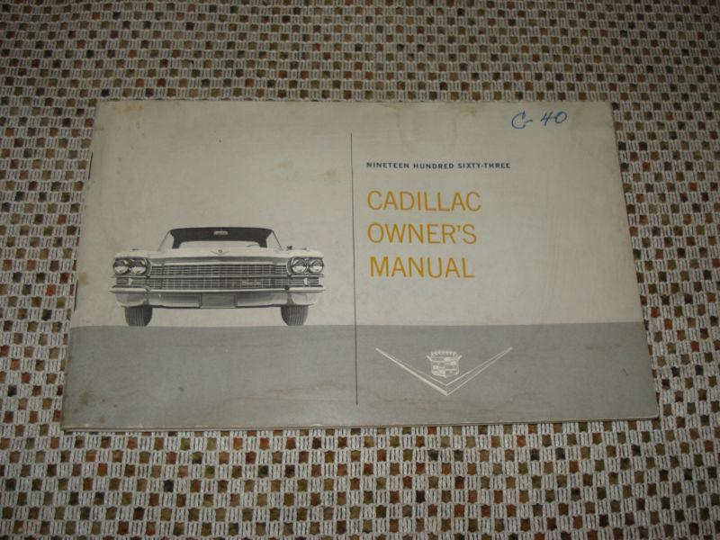 1963 cadillac owners manual original glovebox book 