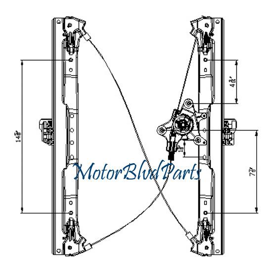 08-10 town & country/grand caravan power cable window regulator assy front left