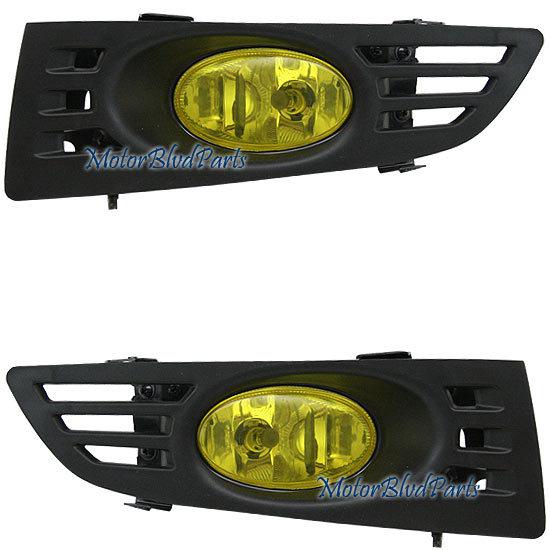 03-05 accord 2dr fog lights driving lamps kit yellow