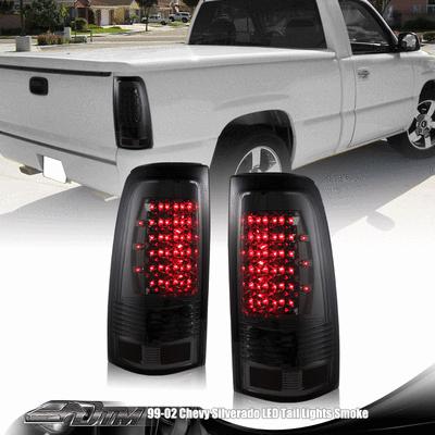 99 00 01 02 chevrolet silverado black housing smoked lens altezza tail lights