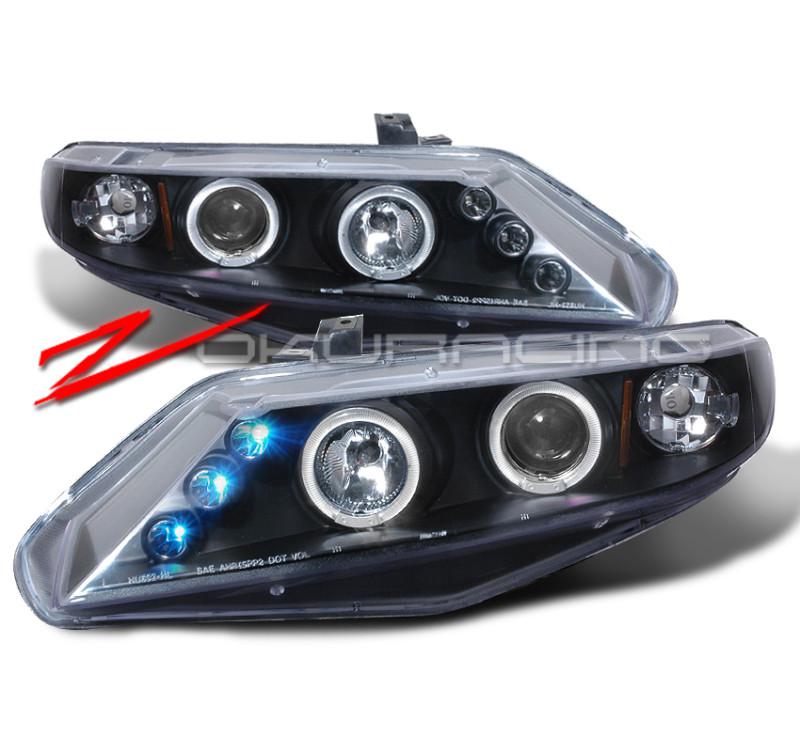 Jdm black 2006-2011 honda civic sedan projector headlights