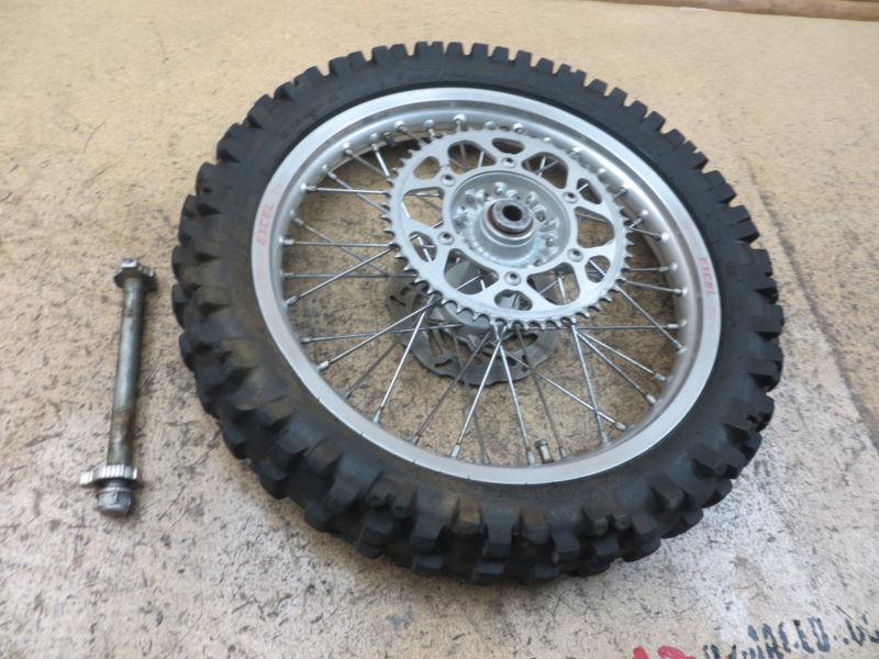 2002 02 ktm 125sx 125 sx rear wheel rim tire rotor axle hhb sprocket