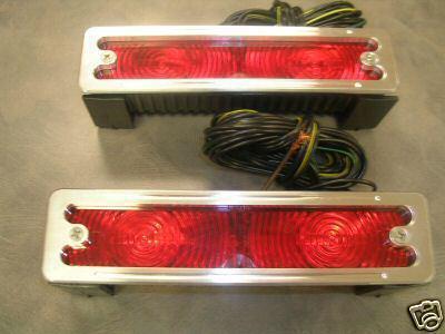 Street rod flush mount billet tail lights w turn signal 12 volt