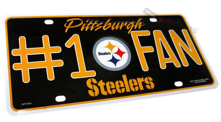 Pittsburgh steelers nfl #1 fan license plate aluminum metal car truck tag