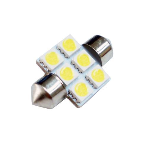 Pair 1031 smd 6-led 31mm festoon interior light bulb white--------------------@^