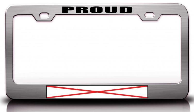 Try 5 proud alabama state flag steel license plate frame c40