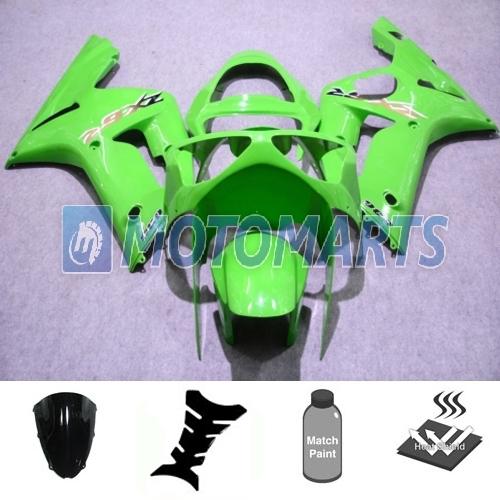 5 in 1 bundle for kawasaki ninja zx6r 03 04 body kit fairing & windscreen ae