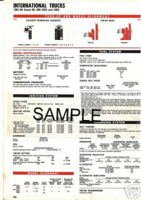 1961 1962 1963 1964 1965 1966 1967 international lube lubrication tuneup charts