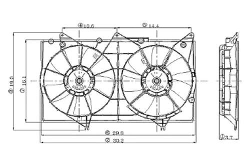 Replace lx3115111 - 04-06 toyota camry dual fan assembly car oe style part