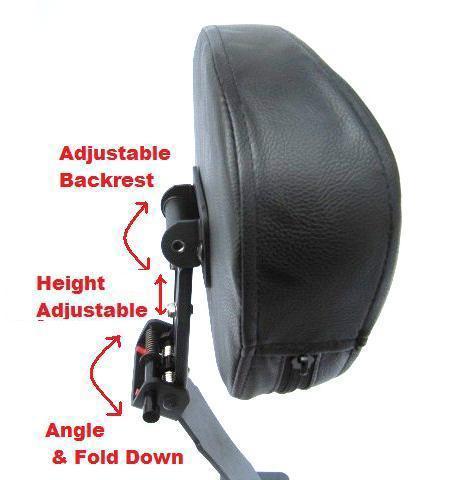 Fully adjustable driver's backrest  for honda vtx 1300 1800 c n