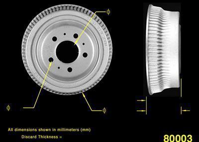 Two (2) bendix brakes pdr0535 brake drum cast iron rear jeep