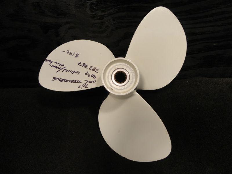 Omc sterndrive 14 x 10p 70's aluminum splined/non-through hub propeller prop