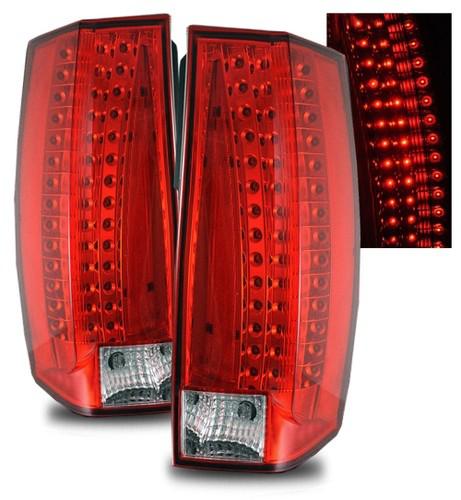 07-12 chevy suburban/tahoe/gmc yukon/denali red clear led tail lights brake lamp