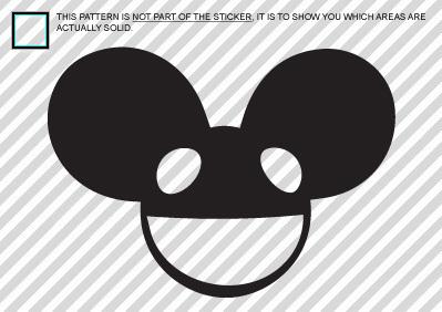 2x deadmau5 face (custom) sticker decal 6" black