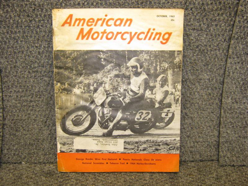 American motorcycling magazine october 1963 ahrma  literature vintage racing