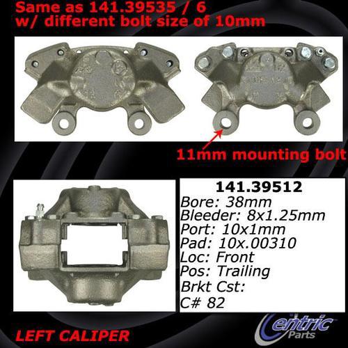 Centric 141.39512 rear brake caliper-premium semi-loaded caliper