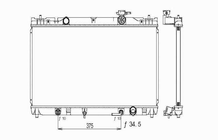 Replacement radiator toyota camry solara us built automatic 2.4l l4 16410yzzag