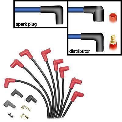 Mallory spark plug wires pro wire 8mm black 90 deg plug boot universal l8/v8 set