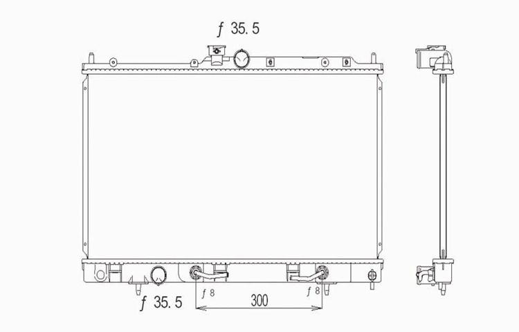 Replacement radiator 02-07 mitsubishi lancer automatic trans 2.0l l4 mr968858