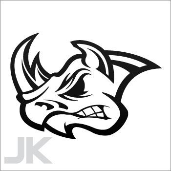 Decals sticker rhino angry head mammal rhinocerotidae black white 0502 ka4a7