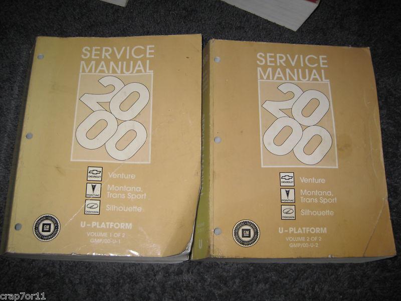 2000 venture montana silhouette vans gm factory repair service 2  manual set