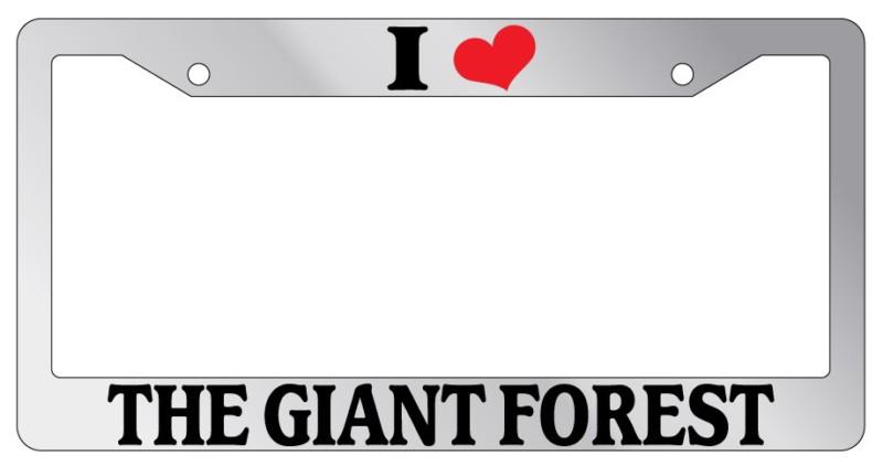 Chrome license plate frame i heart the giant forest auto accessory novelty