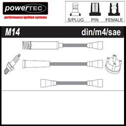 Powertec ht ignition leads opel corsa a 1.6i  se (1987-1993)