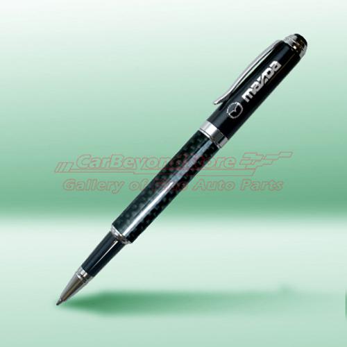 Mazda black real carbon fiber detachable cap rollerball pen, + free gift