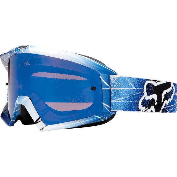 Blue/ice iridium fox racing main mx future goggles