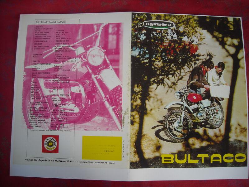Bultaco campera 175, 28m, photocopy factory sales brochure, original size