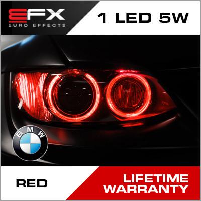 5 watt red xenon 1-led angel eye light bulbs bmw 04 05 e63 645ci 645i 645