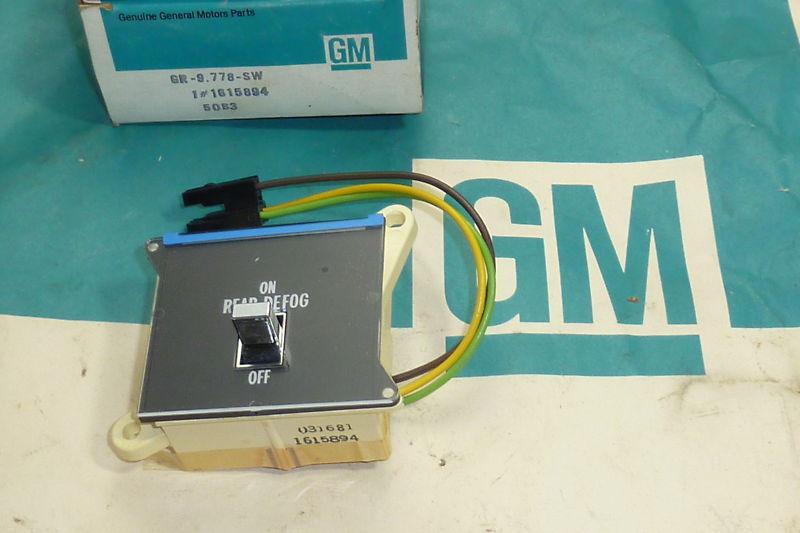 Nos cadillac rear electric defog defroster switch 1979 1980 new oem original