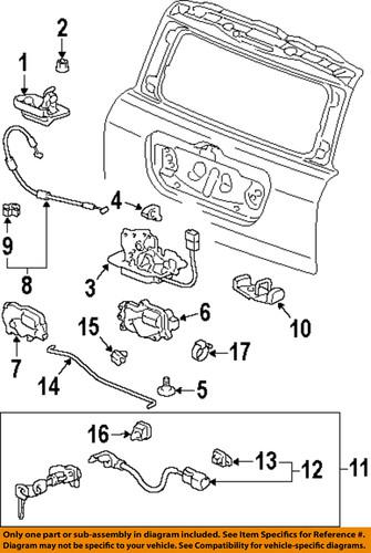 Honda oem 74801s9va01 lift gate-lock assembly